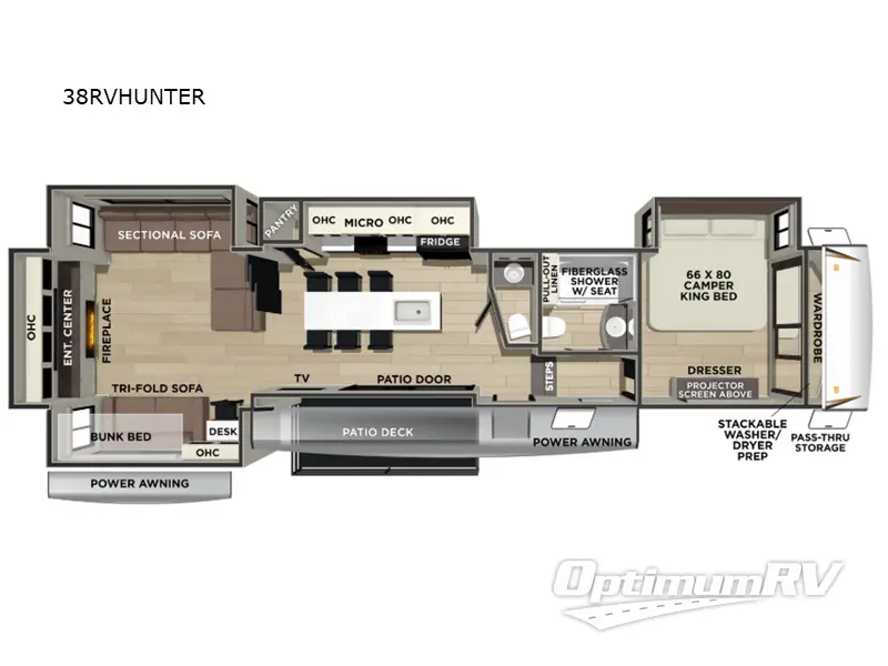 2026 Forest River Cherokee Sabre 38RVHUNTER RV Floorplan Photo