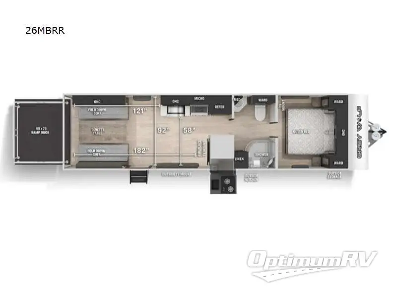 2021 Forest River Cherokee Grey Wolf 26MBRR RV Floorplan Photo