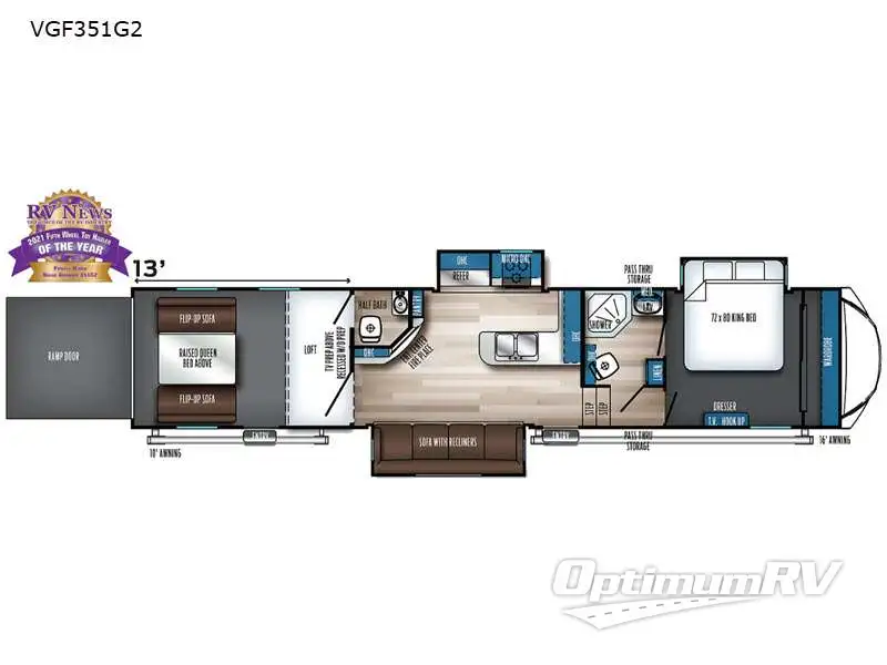 2022 Forest River Vengeance Rogue Armored VGF351G2 Floorplan Photo