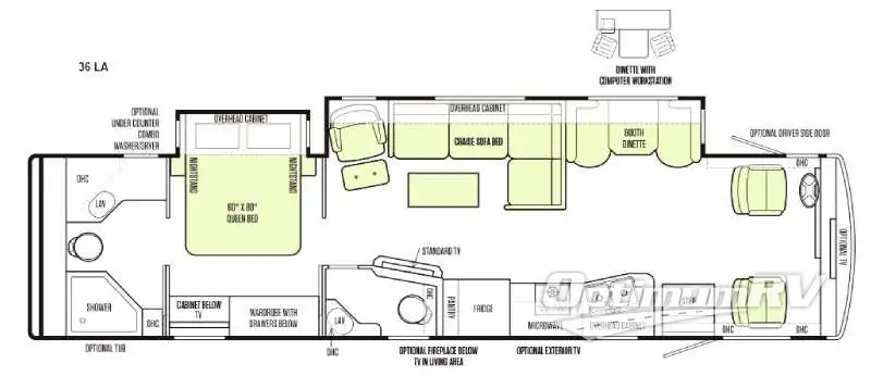2015 Tiffin Allegro 36 LA RV Floorplan Photo