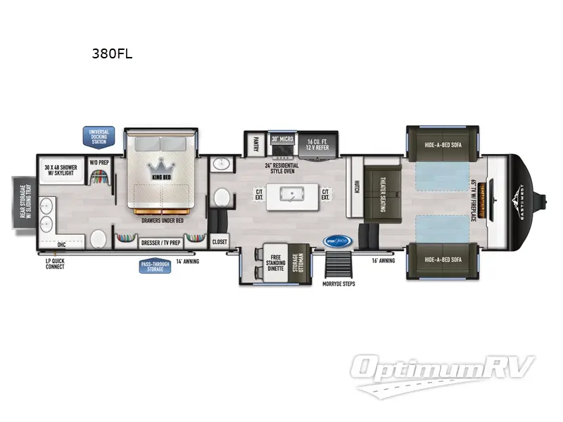 2024 East To West Ahara 380FL Floorplan Photo