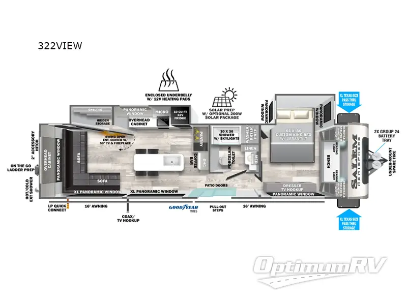 2024 Forest River Salem Hemisphere 322VIEW Floorplan Photo