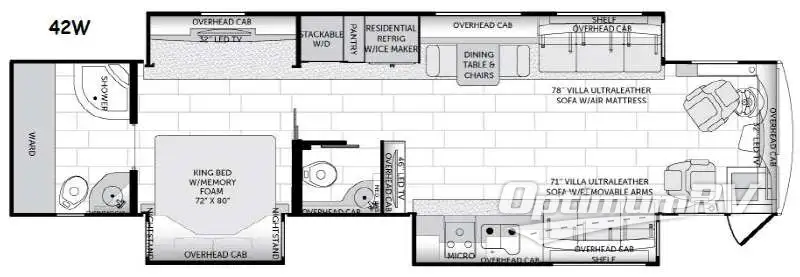 2015 American Coach American Revolution 42W RV Floorplan Photo