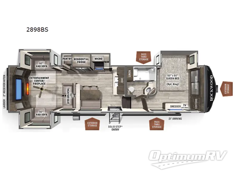 2022 Forest River Rockwood Ultra Lite 2898BS RV Floorplan Photo