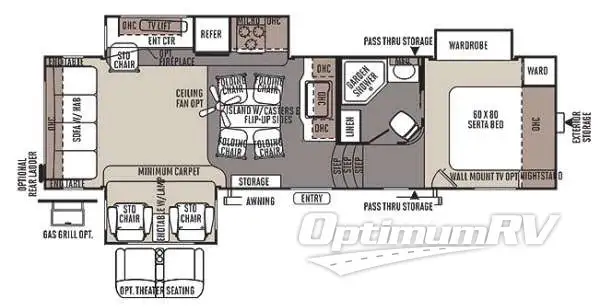 2014 Forest River Flagstaff Classic Super Lite 8528RSWS RV Floorplan Photo
