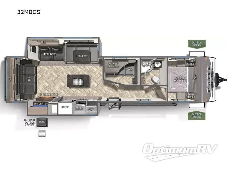 2023 Palomino Puma 32MBDS Floorplan Photo