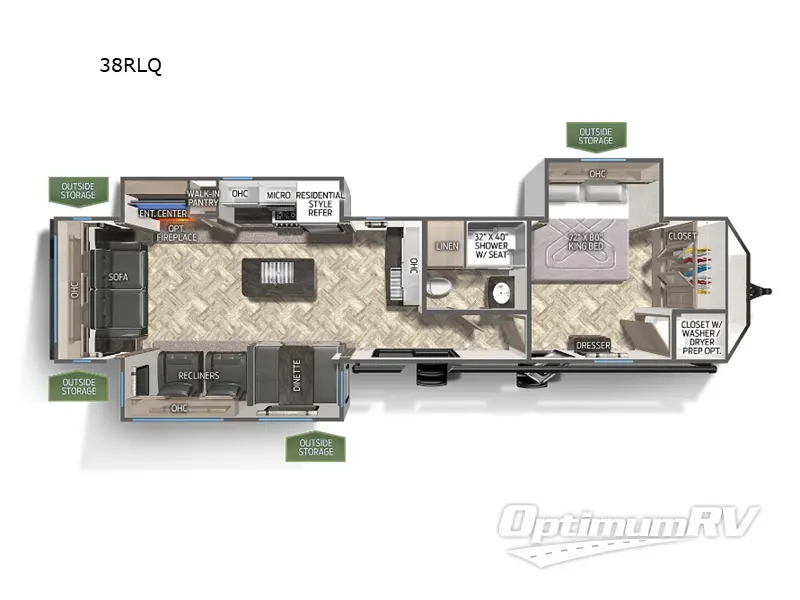2023 Palomino Puma Destination 38RLQ RV Floorplan Photo