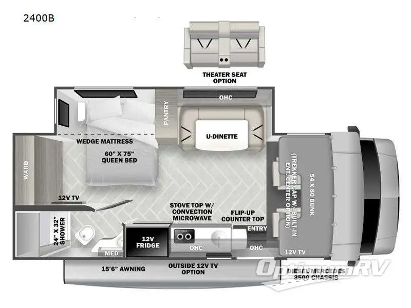 2023 Forest River Sunseeker MBS 2400B RV Floorplan Photo