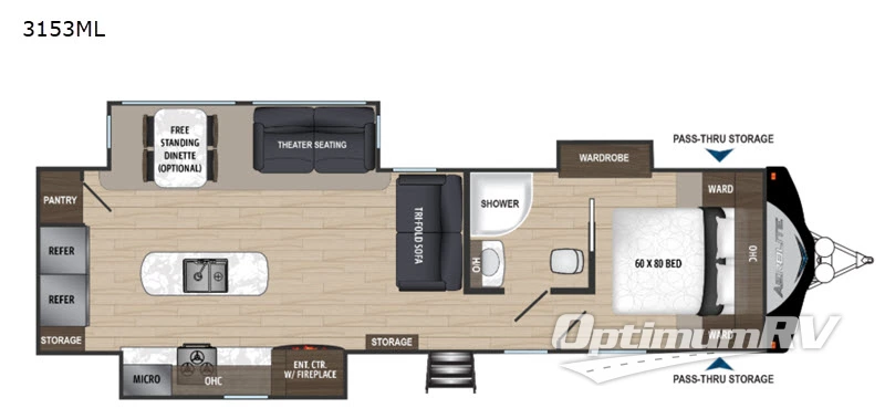 2019 Dutchmen Aerolite 3153ML RV Floorplan Photo