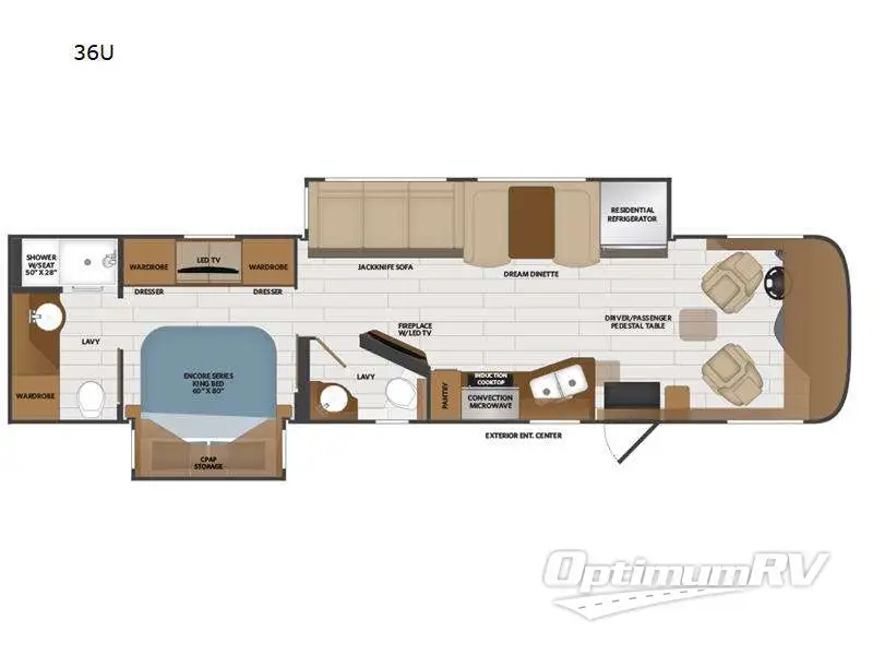 2023 Fleetwood Pace Arrow 36U RV Floorplan Photo