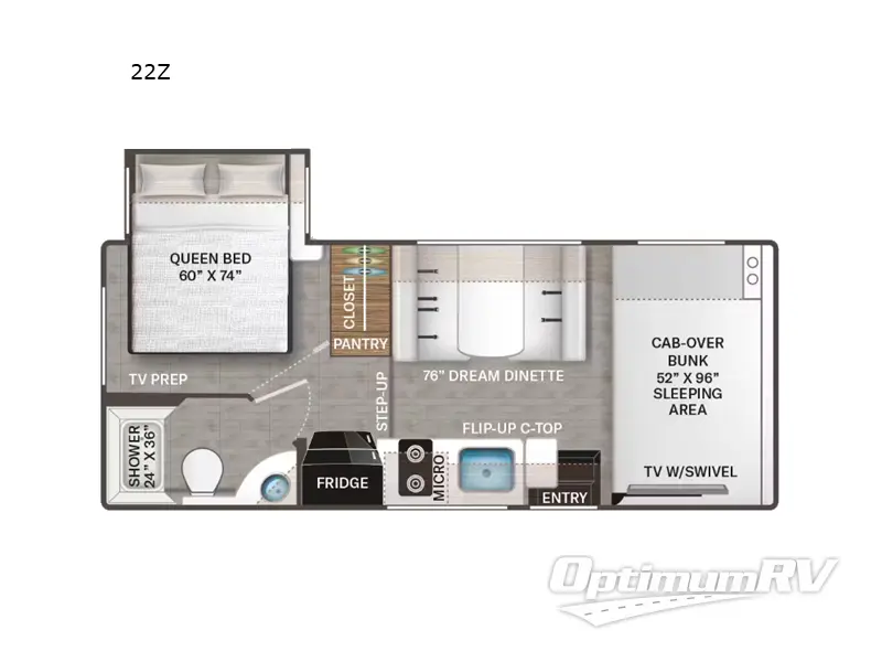 2026 Thor Four Winds 22Z RV Floorplan Photo