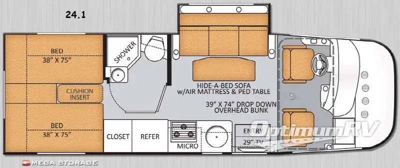 2014 Thor Axis 24 1 RV Floorplan Photo