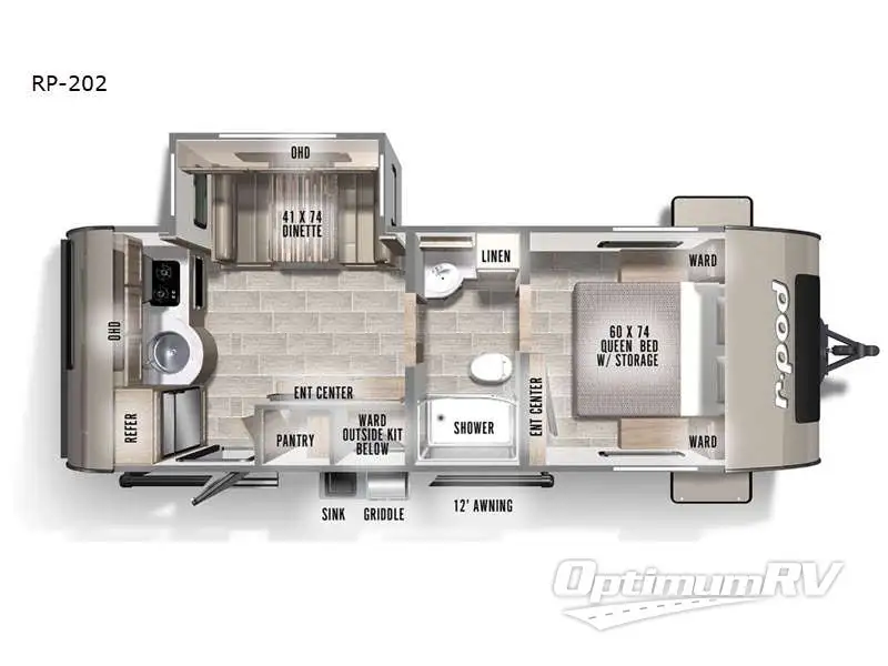 2022 Forest River R Pod RP-202 Floorplan Photo