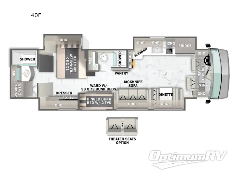 2025 Forest River Berkshire XL 40E Floorplan Photo