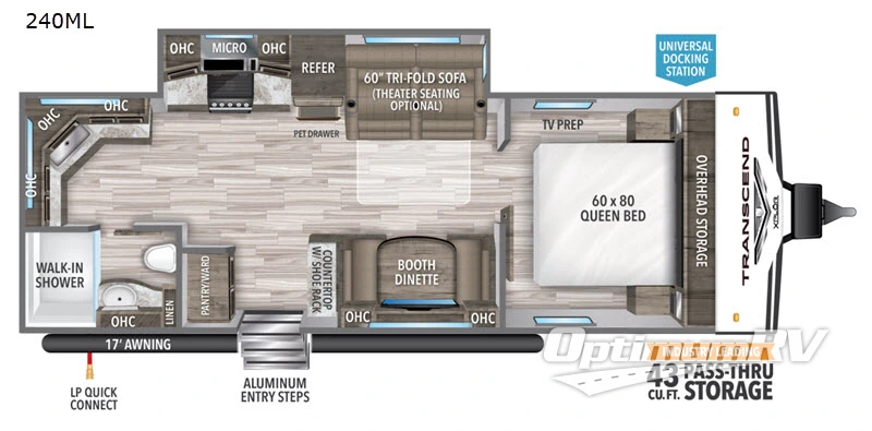 2021 Grand Design Transcend Xplor 240ML RV Floorplan Photo