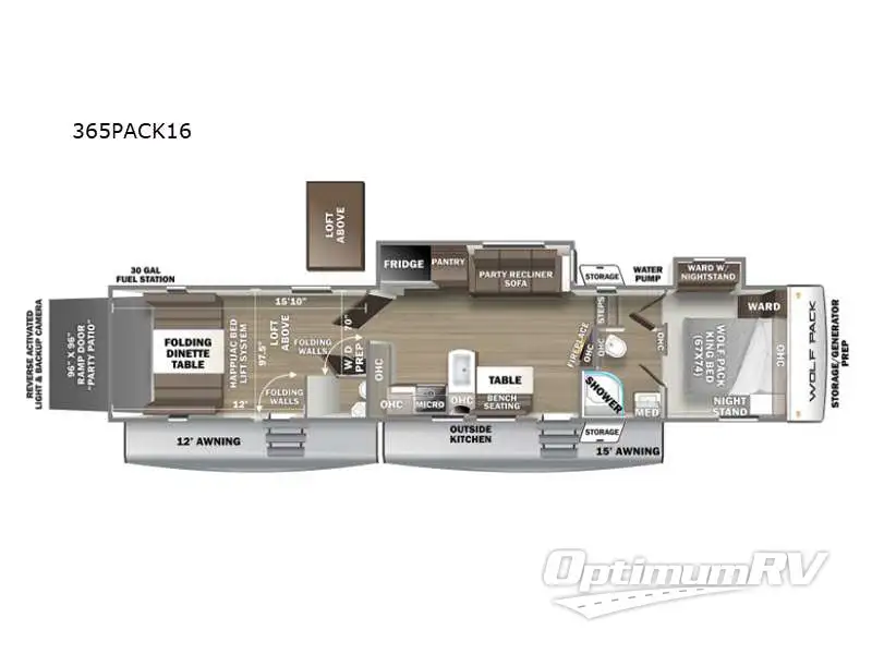 2022 Forest River Cherokee Wolf Pack 365PACK16 Floorplan Photo