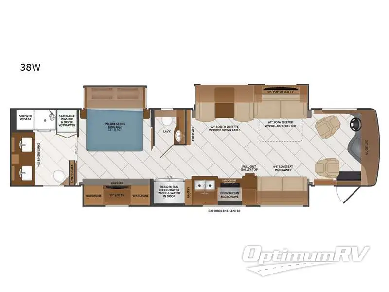 2021 Fleetwood Discovery 38W RV Floorplan Photo