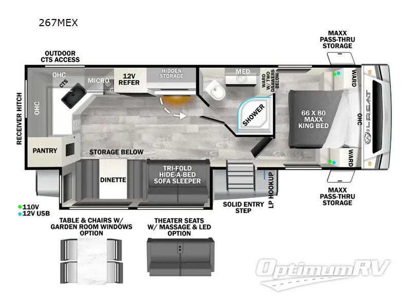2024 Forest River Wildcat ONE 267MEX RV Floorplan Photo