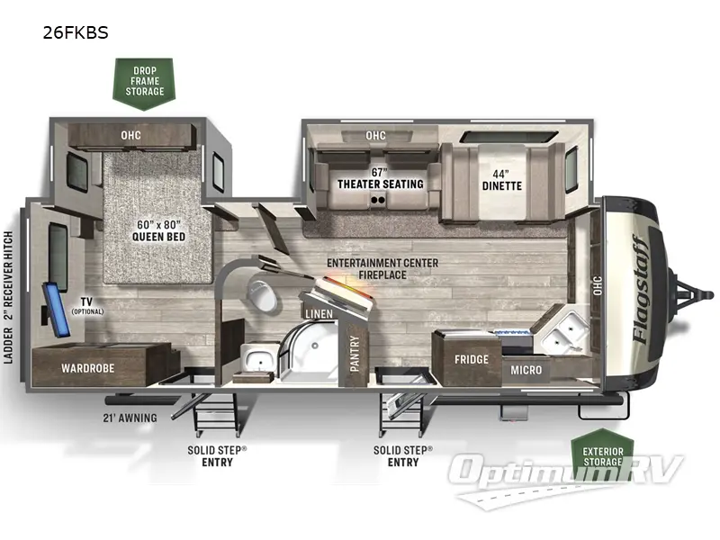 2022 Forest River Flagstaff Super Lite 26FKBS RV Floorplan Photo