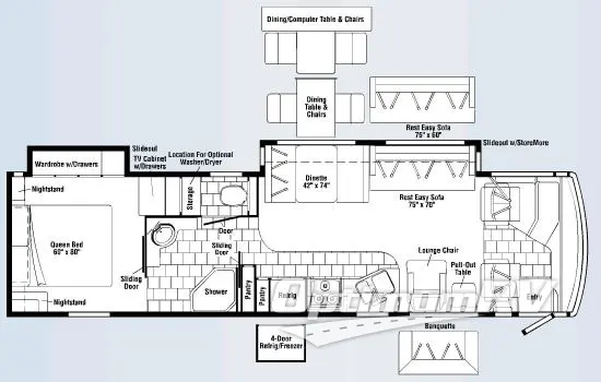 2007 Winnebago Journey 36 G Floorplan Photo