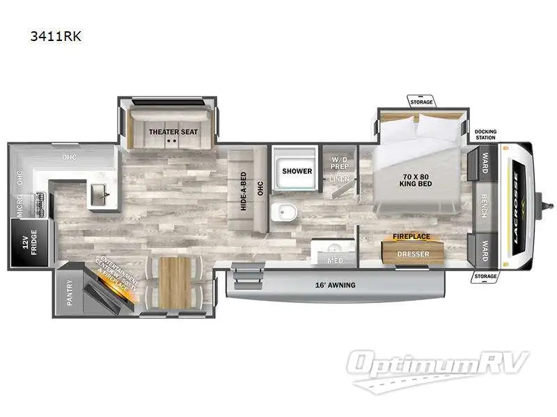 2024 Prime Time LaCrosse 3411RK Floorplan Photo