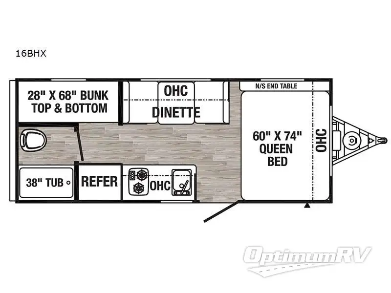 2021 Palomino Puma Ultra Lite 16BHX Floorplan Photo