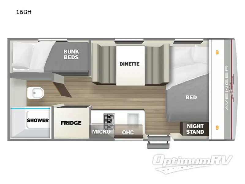 2025 Prime Time Avenger LT 16BH Floorplan Photo