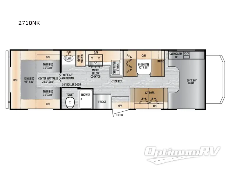 2026 East To West Entrada 2710NK RV Floorplan Photo