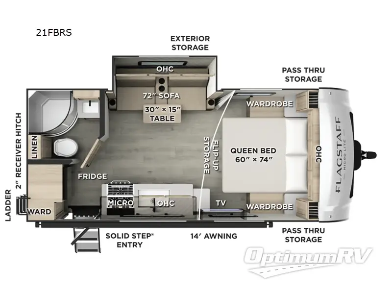 2026 Forest River Flagstaff Micro Lite 21FBRS RV Floorplan Photo