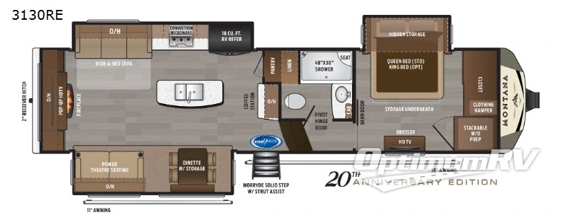 2019 Keystone Montana 3130RE RV Floorplan Photo
