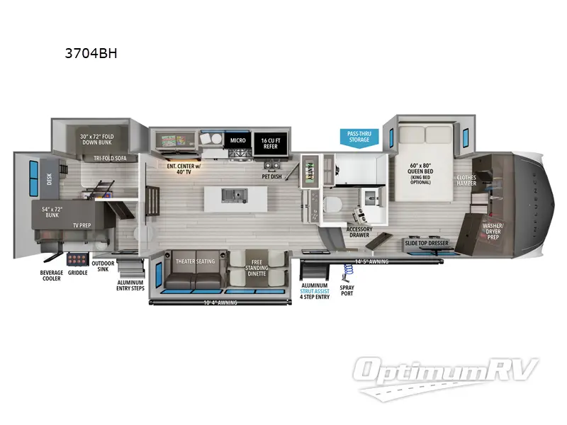 2025 Grand Design Influence 3704BH Floorplan Photo