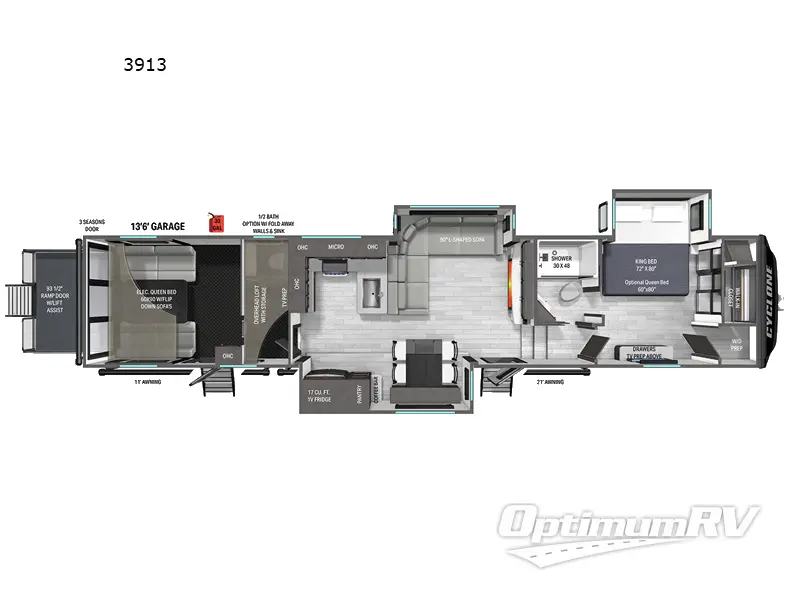 2026 Heartland Cyclone 3913 Floorplan Photo