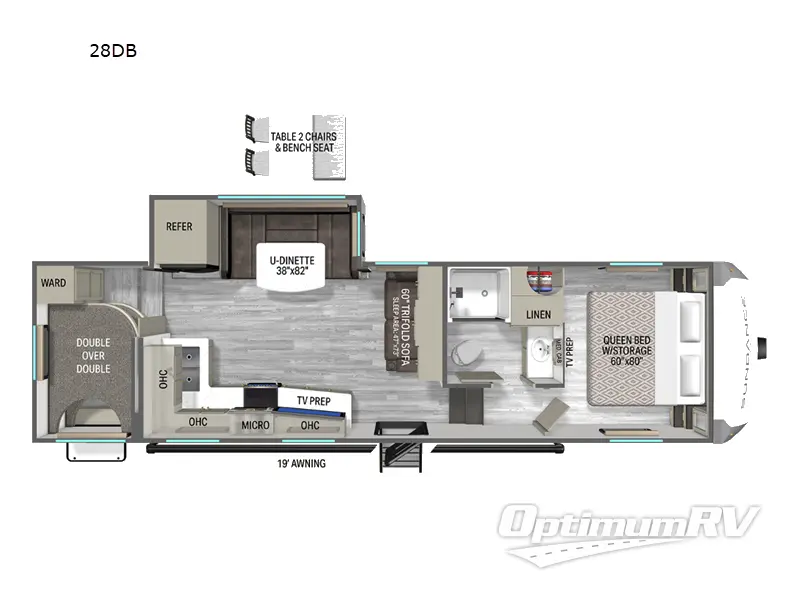 2026 Heartland Sundance 28DB Floorplan Photo