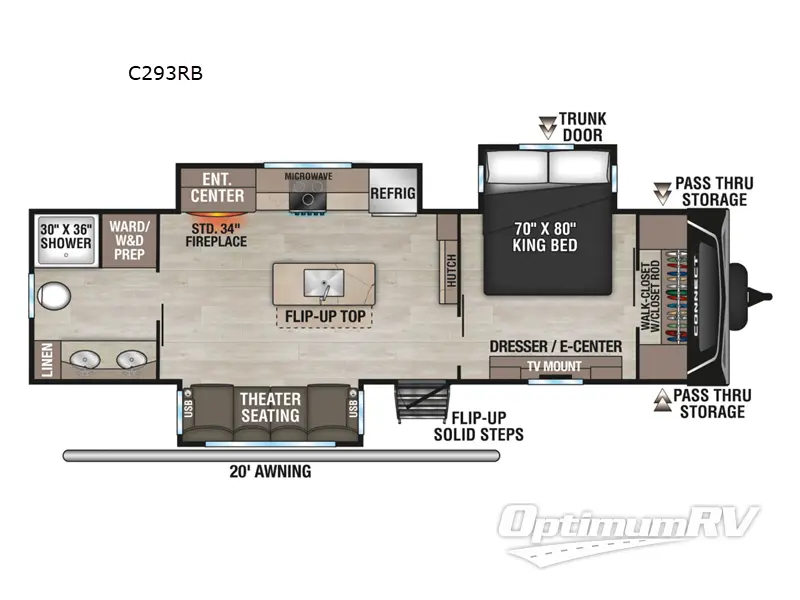 2026 KZ Connect C293RB Floorplan Photo