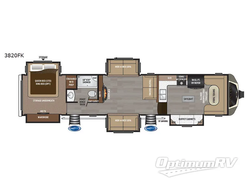 2017 Keystone Montana 3820FK Floorplan Photo