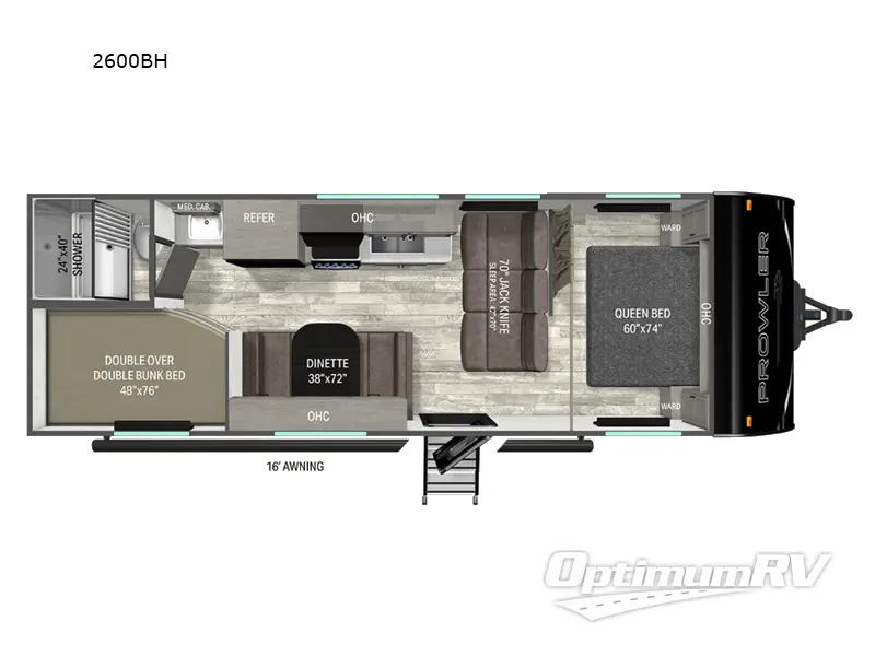 2026 Heartland Prowler 2600BH Floorplan Photo
