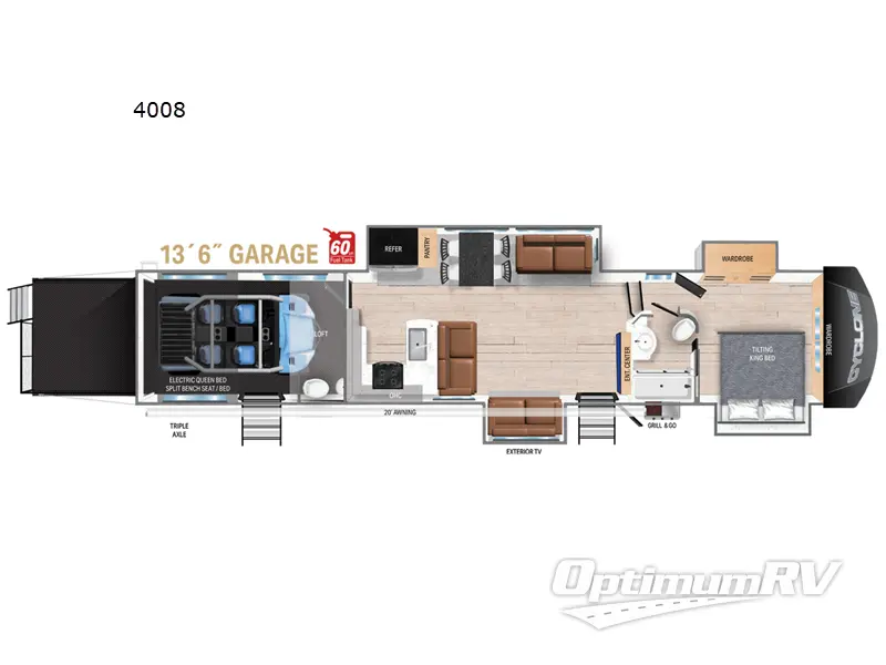 2026 Heartland Cyclone 4008 RV Floorplan Photo