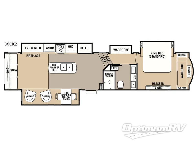 2017 Forest River Cedar Creek Hathaway Edition 38CK2 RV Floorplan Photo