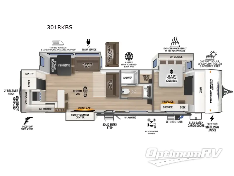 2025 Forest River Grand Surveyor 301RKBS Floorplan Photo