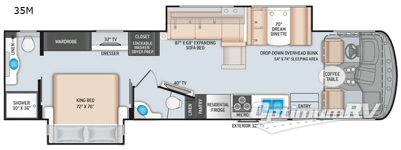 2020 Thor Hurricane 35M Floorplan Photo
