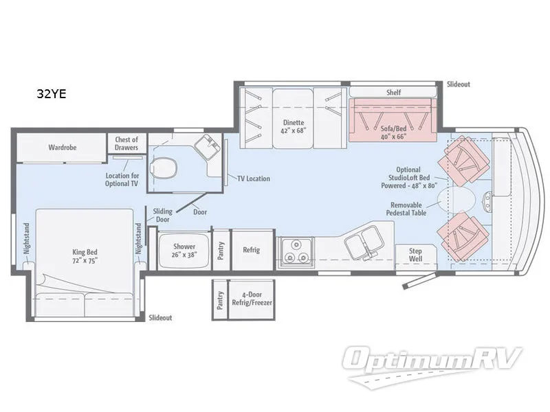 2017 Winnebago Sunstar 32YE RV Floorplan Photo