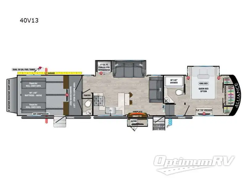 2021 Alliance Valor 40V13 Floorplan Photo