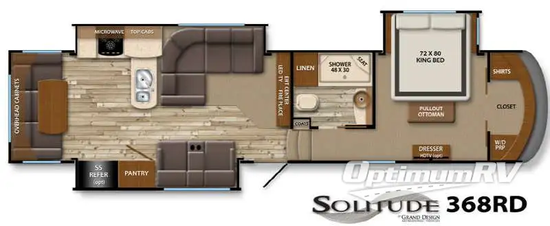 2014 Grand Design Solitude 368RD RV Floorplan Photo