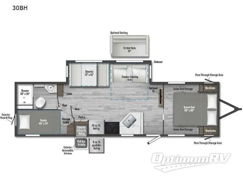 2024 Winnebago Towables Access 30BH RV Floorplan Photo