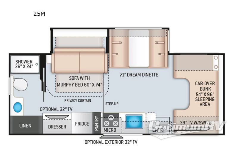 2021 Thor Chateau 25M RV Floorplan Photo