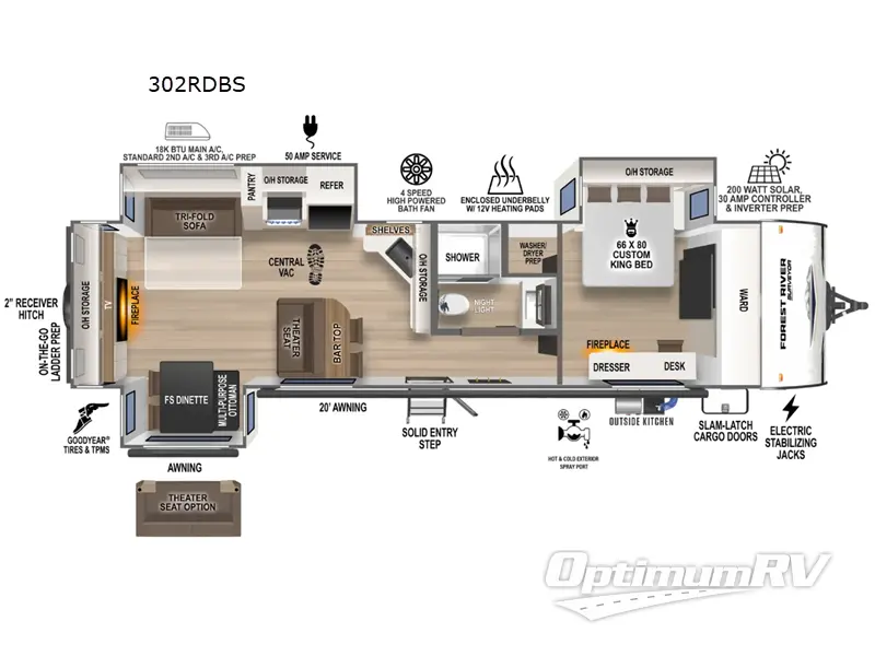 2025 Forest River Grand Surveyor 302RDBS RV Floorplan Photo