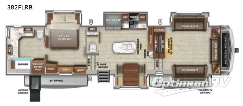 2021 Jayco North Point 382FLRB RV Floorplan Photo