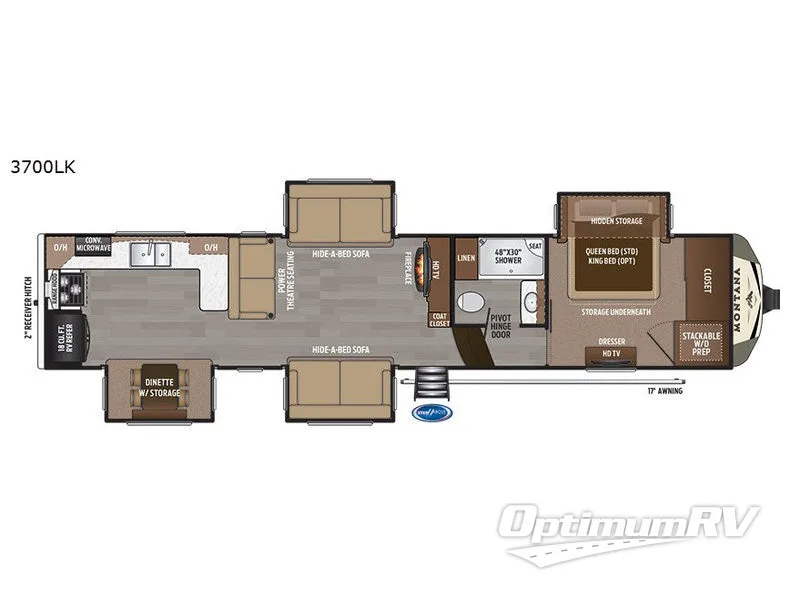 2018 Keystone Montana 3700LK RV Floorplan Photo