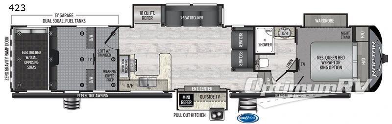 2020 Keystone Raptor 423 Floorplan Photo