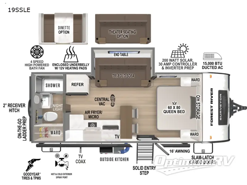 2026 Forest River Surveyor Legend 19SSLE RV Floorplan Photo